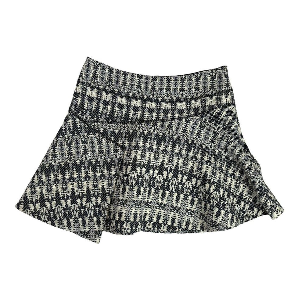Derek Lam 10 Crosby Womens‎ Sz 4 Black White Asymmetrical Skirt Above Knee Tweed